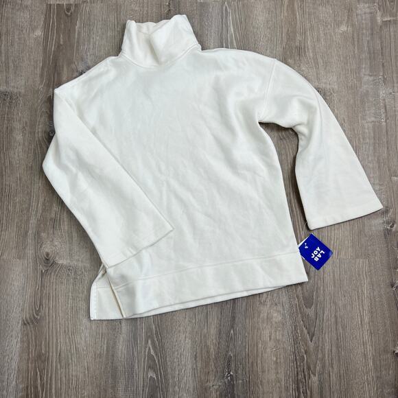 JoyLab Women's White Fleece Long Sleeve Tunic With Side Zip - Size Small - NWT - Picture 2 of 8